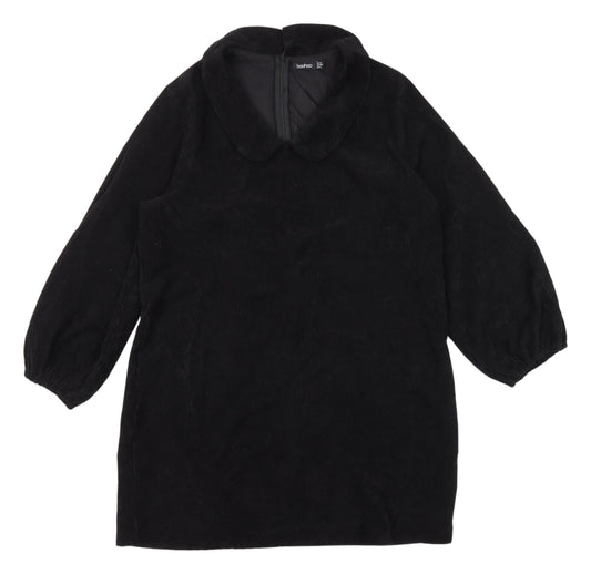 Boohoo Women's Black Collared Dress Size 16