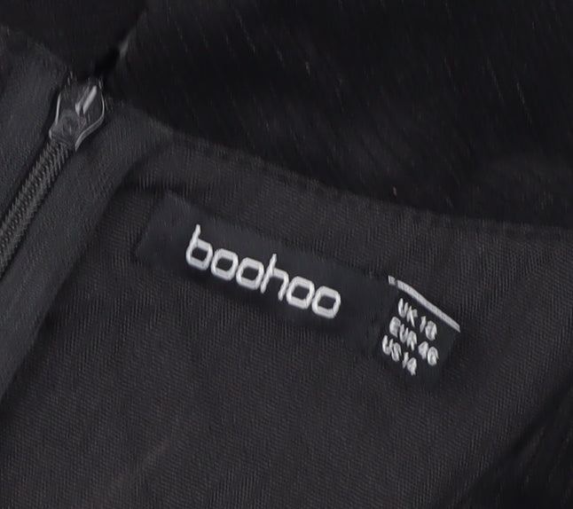 Boohoo Women's Black Collared Dress Size 16