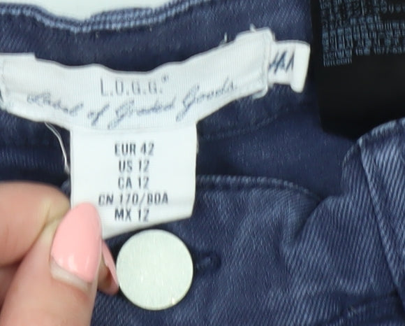 Womens UK Size 14 H&M Regular Fit Straight Blue Jeans