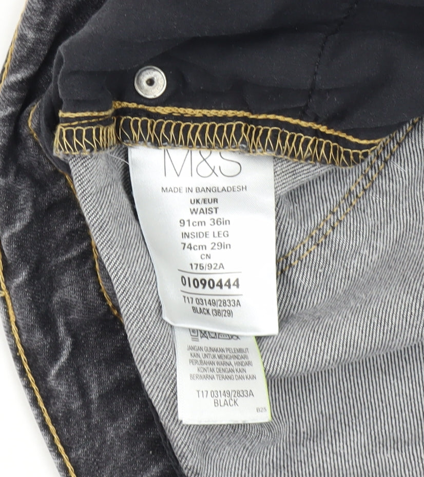 Marks and Spencer Men's Black Slim Jeans 36