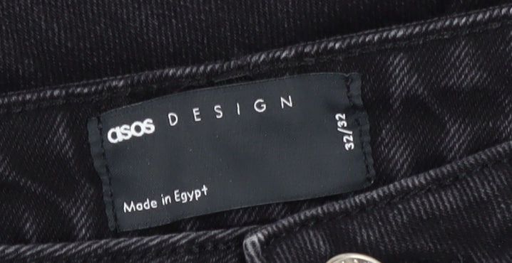 Womens UK Size 32 ASOS Design Regular Fit Straight Black Jeans