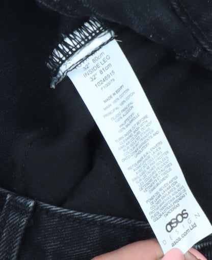 Womens UK Size 32 ASOS Design Regular Fit Straight Black Jeans