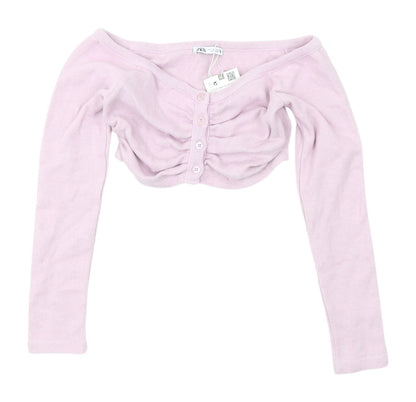 Womens UK Size S Zara Pink Cardigan Jumper