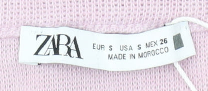 Womens UK Size S Zara Pink Cardigan Jumper