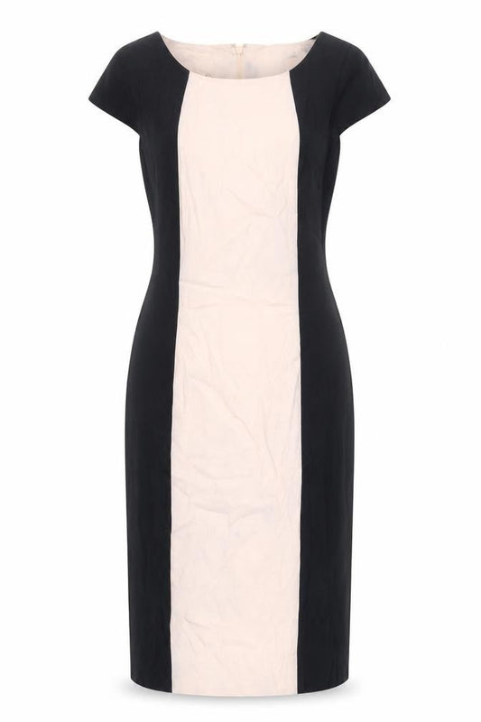 Front view of French Connection Women's Black Ivory Sheath Dress, size 8