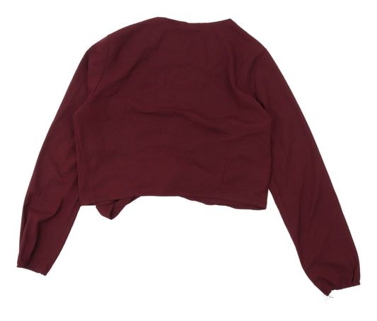 Womens UK Size 16 Missguided Red Wrap Blouse