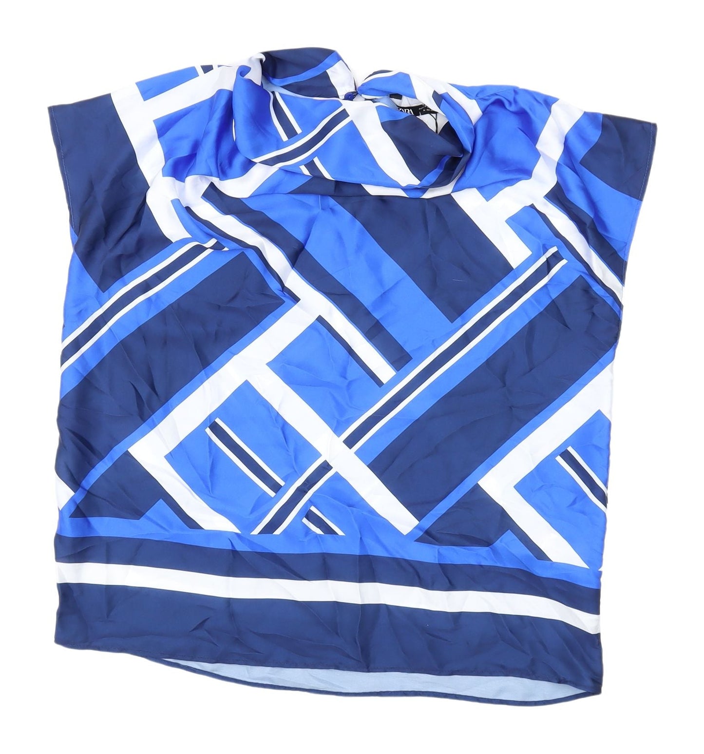 Womens UK Size M Zara Blue Tunic Blouse