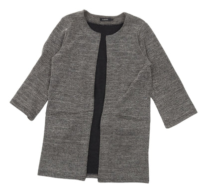 b.young Women's Grey Coatigan S Regular Open Knit