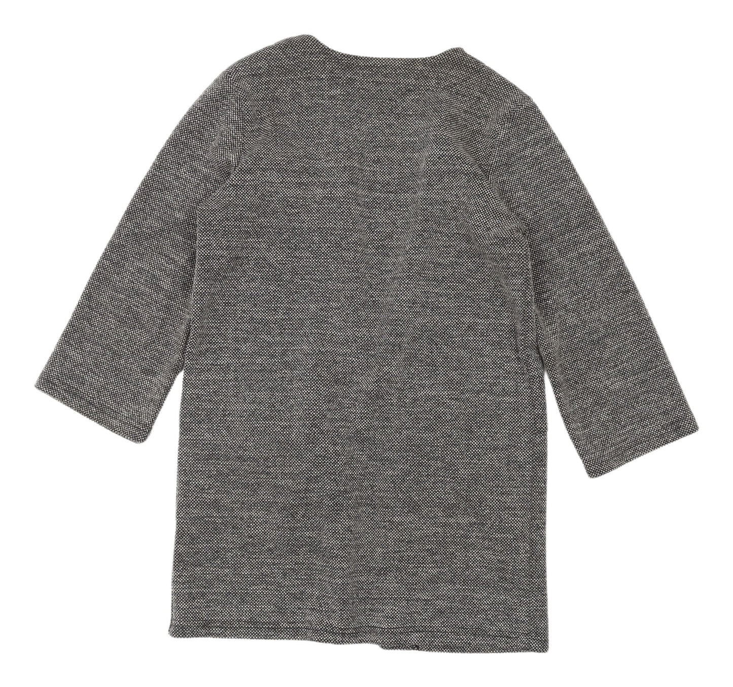 b.young Women's Grey Coatigan S Regular Open Knit
