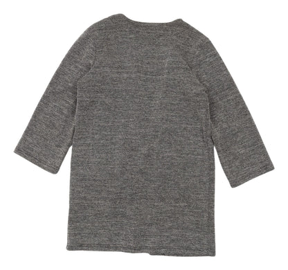 b.young Women's Grey Coatigan S Regular Open Knit