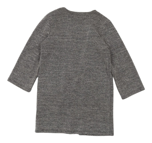 b.young Women's Grey Coatigan S Regular Open Knit