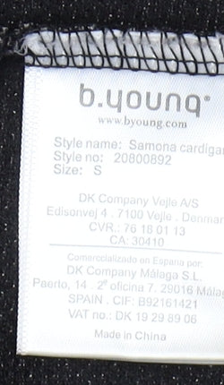 b.young Women's Grey Coatigan S Regular Open Knit