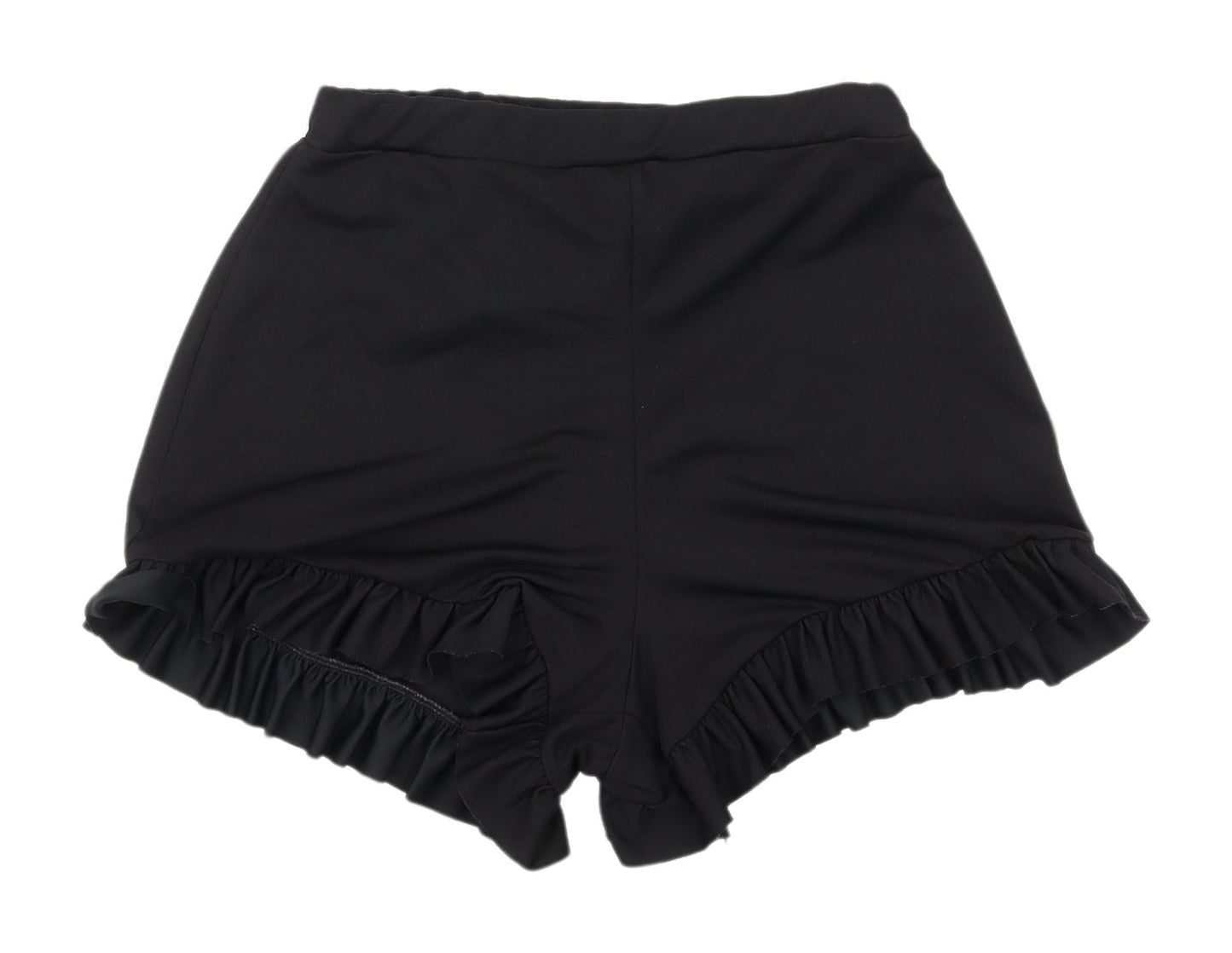 PrettyLittleThing Women's Black Ruffle Shorts Size 8