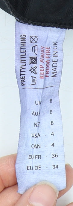 PrettyLittleThing Women's Black Ruffle Shorts Size 8