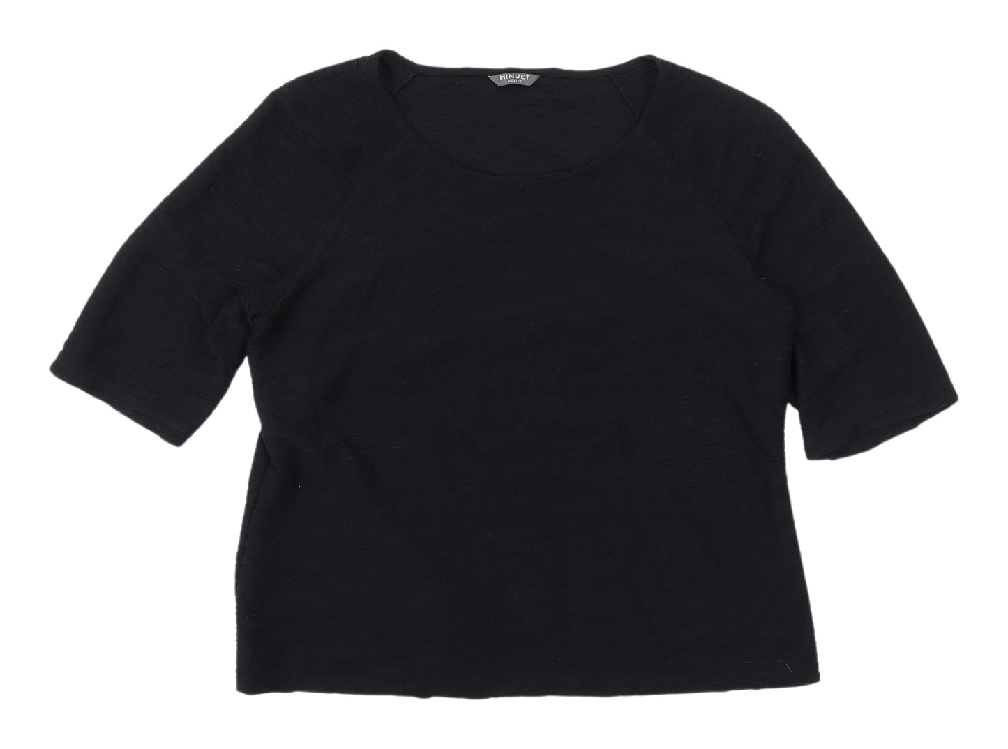 Womens UK Size L Minuet Black Basic T-Shirt