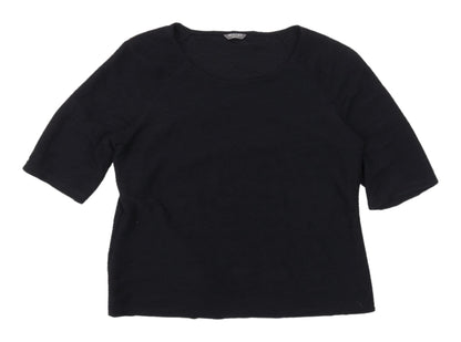 Womens UK Size L Minuet Black Basic T-Shirt
