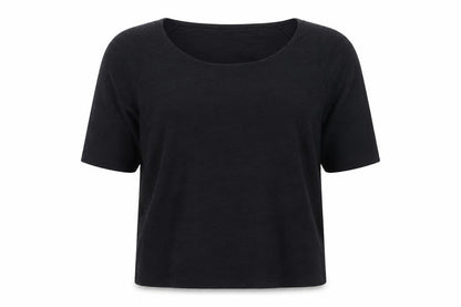 Womens UK Size L Minuet Black Basic T-Shirt