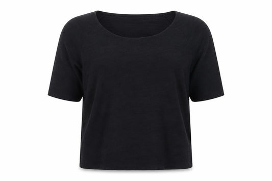 Womens UK Size L Minuet Black Basic T-Shirt