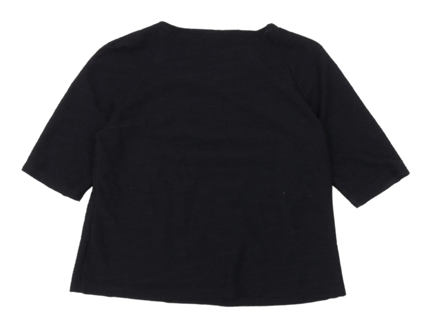 Womens UK Size L Minuet Black Basic T-Shirt