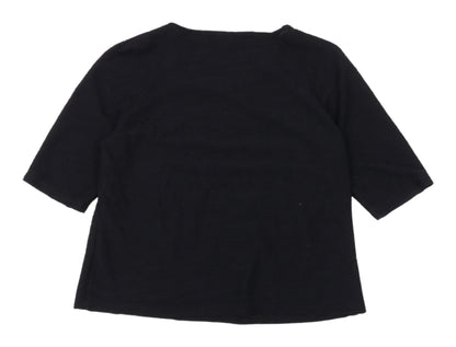 Womens UK Size L Minuet Black Basic T-Shirt