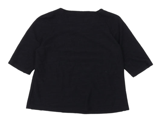Minuet Women’s Black Petite 3/4 Sleeve Top Large