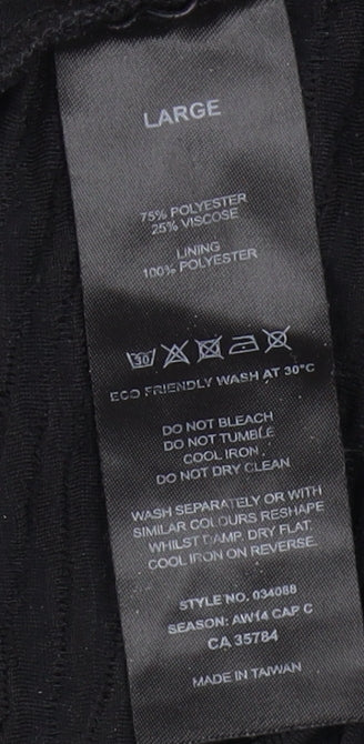 Womens UK Size L Minuet Black Basic T-Shirt