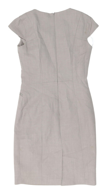 Collection London Grey Sheath Dress, Size 8, Business Wear