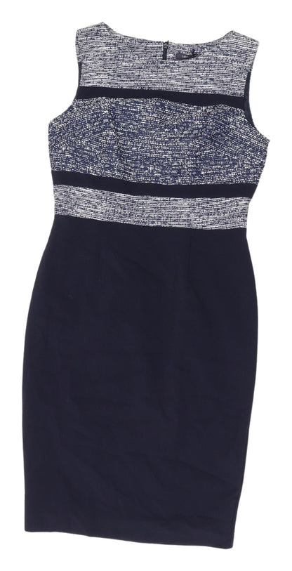 Marks and Spencer Women's Blue Knee Length Sheath Dress