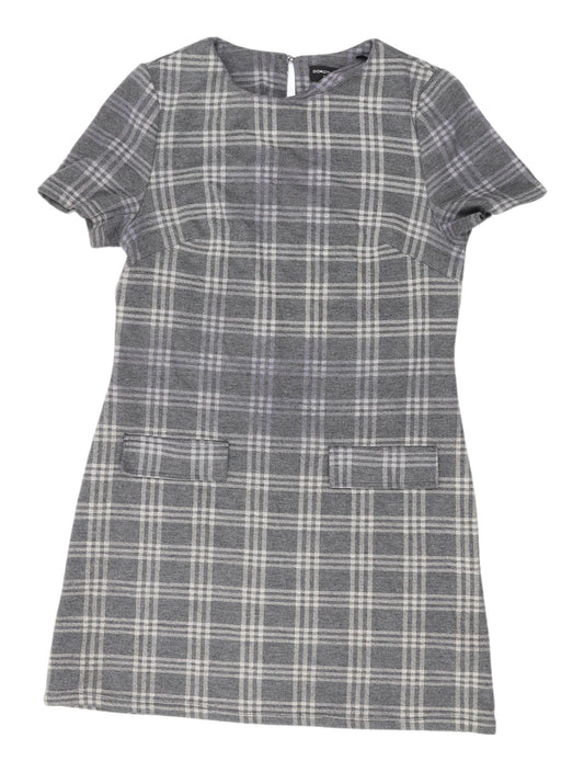 Dorothy Perkins Women's Grey Plaid Shift Dress Size 8