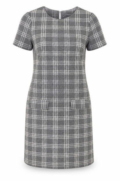 Dorothy Perkins Women's Grey Plaid Shift Dress Size 8