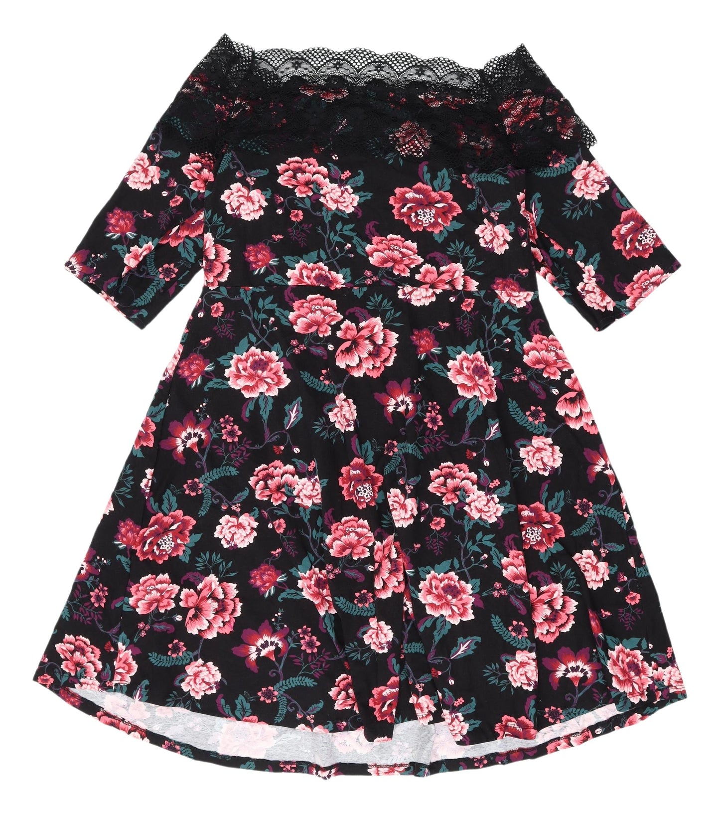 Dorothy Perkins Floral Off Shoulder A-Line Dress, Size 18