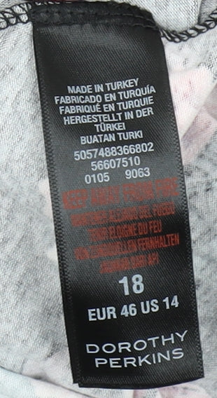 Dorothy Perkins Floral Off Shoulder A-Line Dress, Size 18