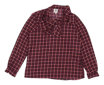 Anne Klein Women's Multicoloured Houndstooth Blouse M