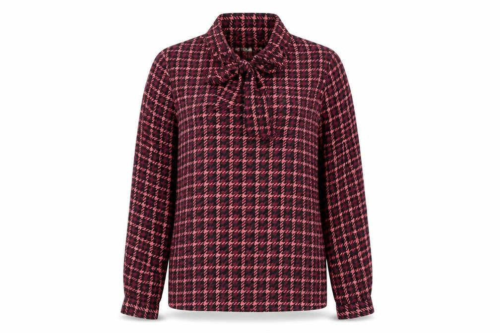 Anne Klein Women's Multicoloured Houndstooth Blouse M