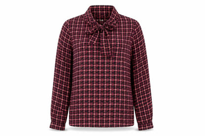 Anne Klein Women's Multicoloured Houndstooth Blouse M