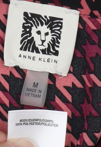 Anne Klein Women's Multicoloured Houndstooth Blouse M