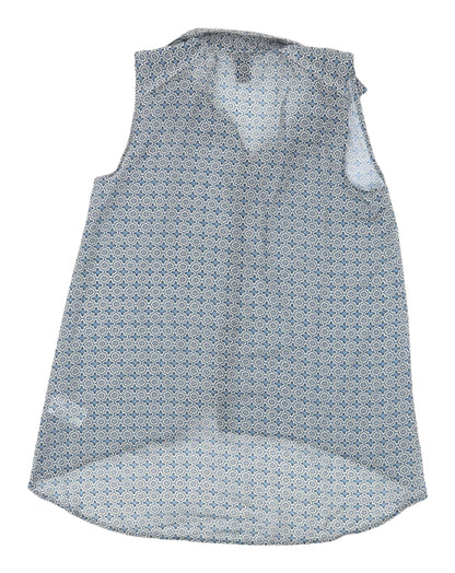 H&M Women's Blue Geometric Sleeveless Blouse Size 10