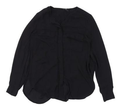 H&M Women's Black Long Sleeve Blouse, Size 8