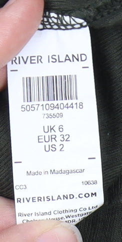 Womens UK Size 6 River Island Green Basic Tank