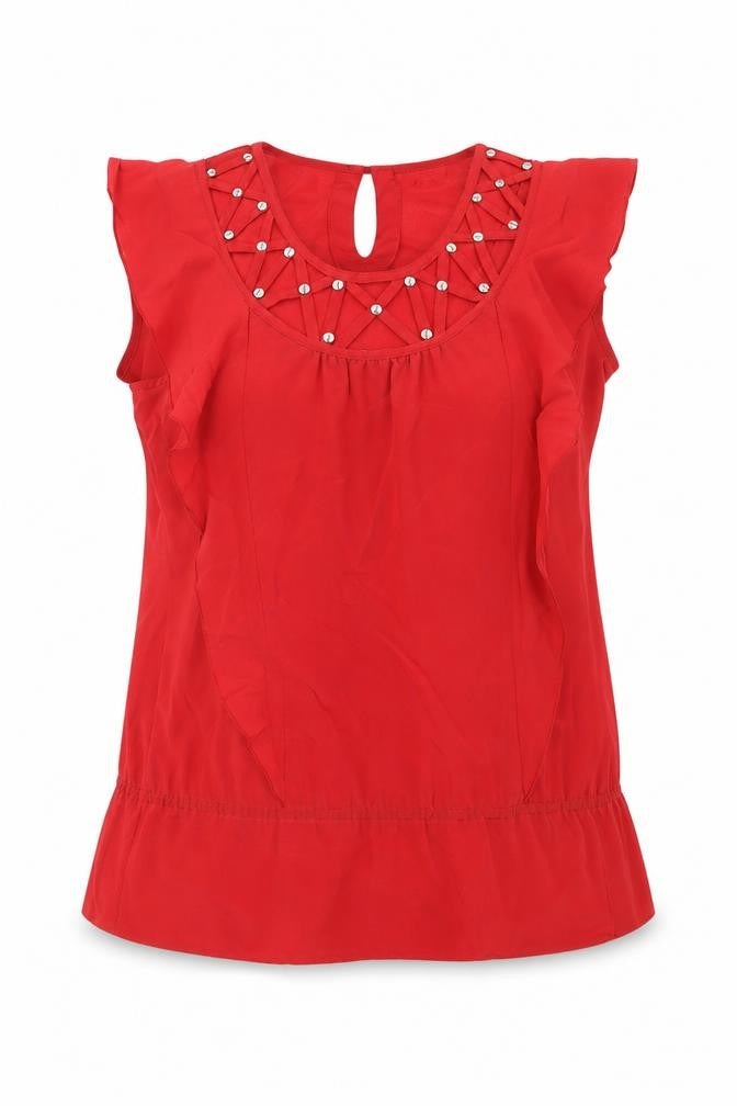Womens UK Size 14 Et Vous Red  Blouse
