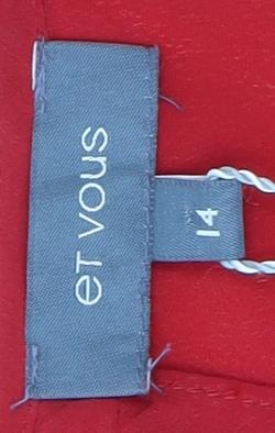 Womens UK Size 14 Et Vous Red  Blouse