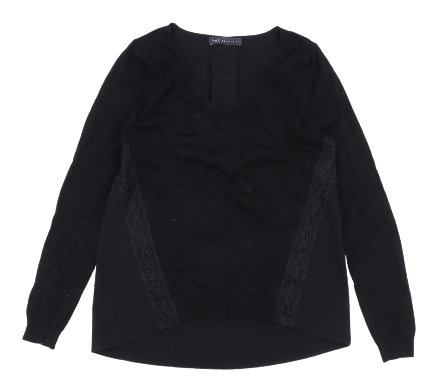 Womens UK Size 8 Marks and Spencer Black Basic Blouse
