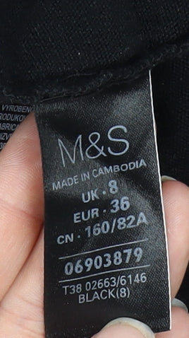 Womens UK Size 8 Marks and Spencer Black Basic Blouse