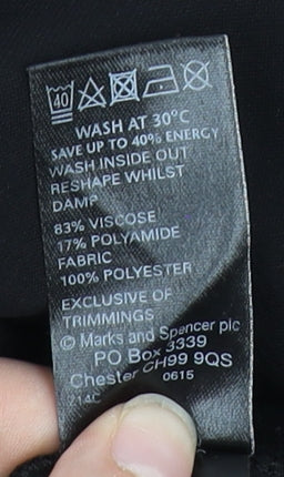 Womens UK Size 8 Marks and Spencer Black Basic Blouse
