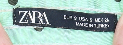 Womens UK Size S Zara Green Cropped Tank
