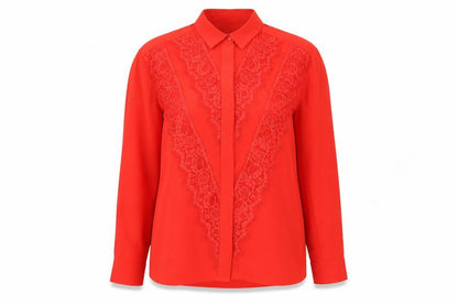 Womens UK Size 10 Topshop Red  Button-Up