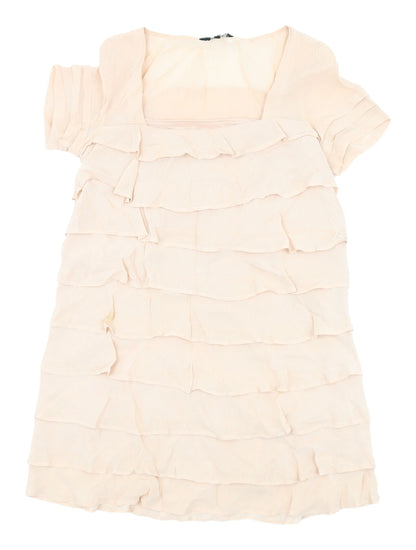 ASOS Women's Beige Short Shift Dress Size 8