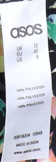 Womens UK Size 12 ASOS Multicoloured Basic Blouse