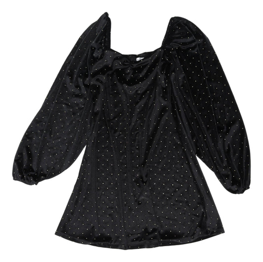 ASOS Black Velvet Mini Dress - Size 8, Party Style