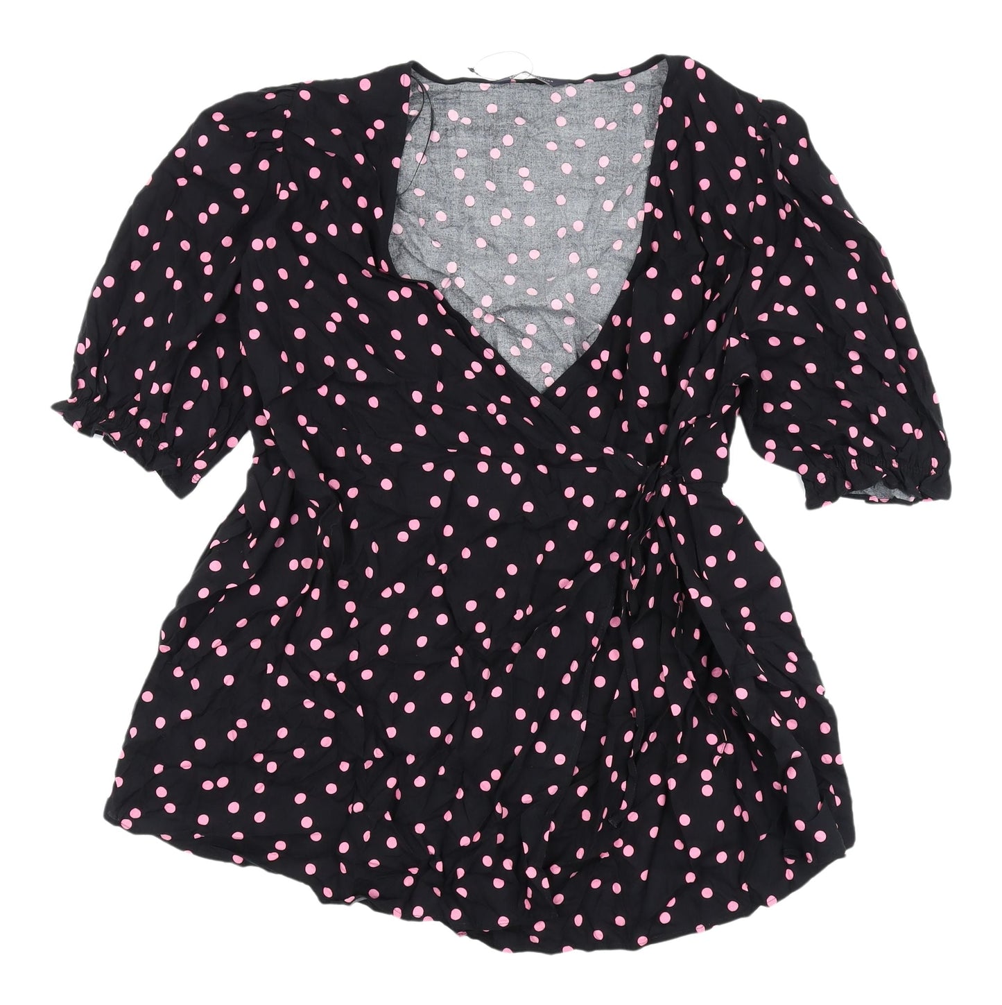 Womens UK Size 14 Marks and Spencer Black Wrap Blouse